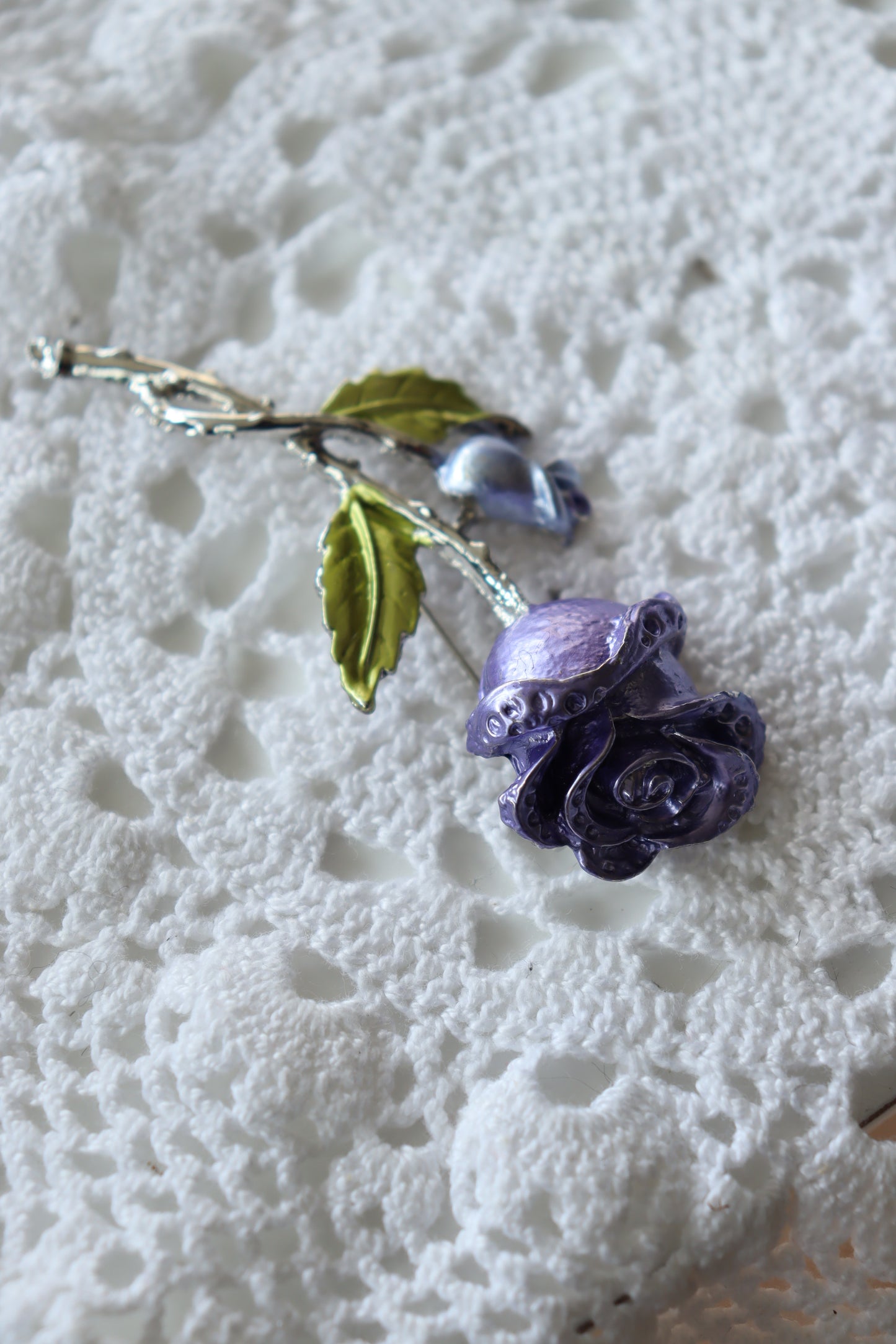 Broche vintage XL rose violette la friperie vintage 25