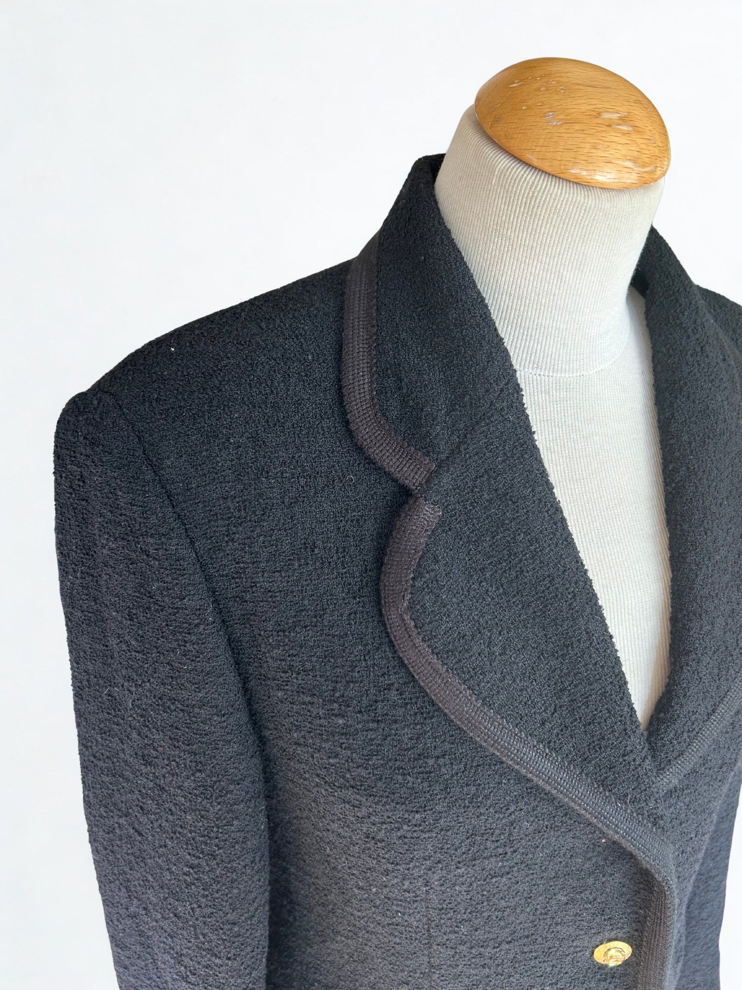 Veste blazer vintage noire laine la friperie vintage 25