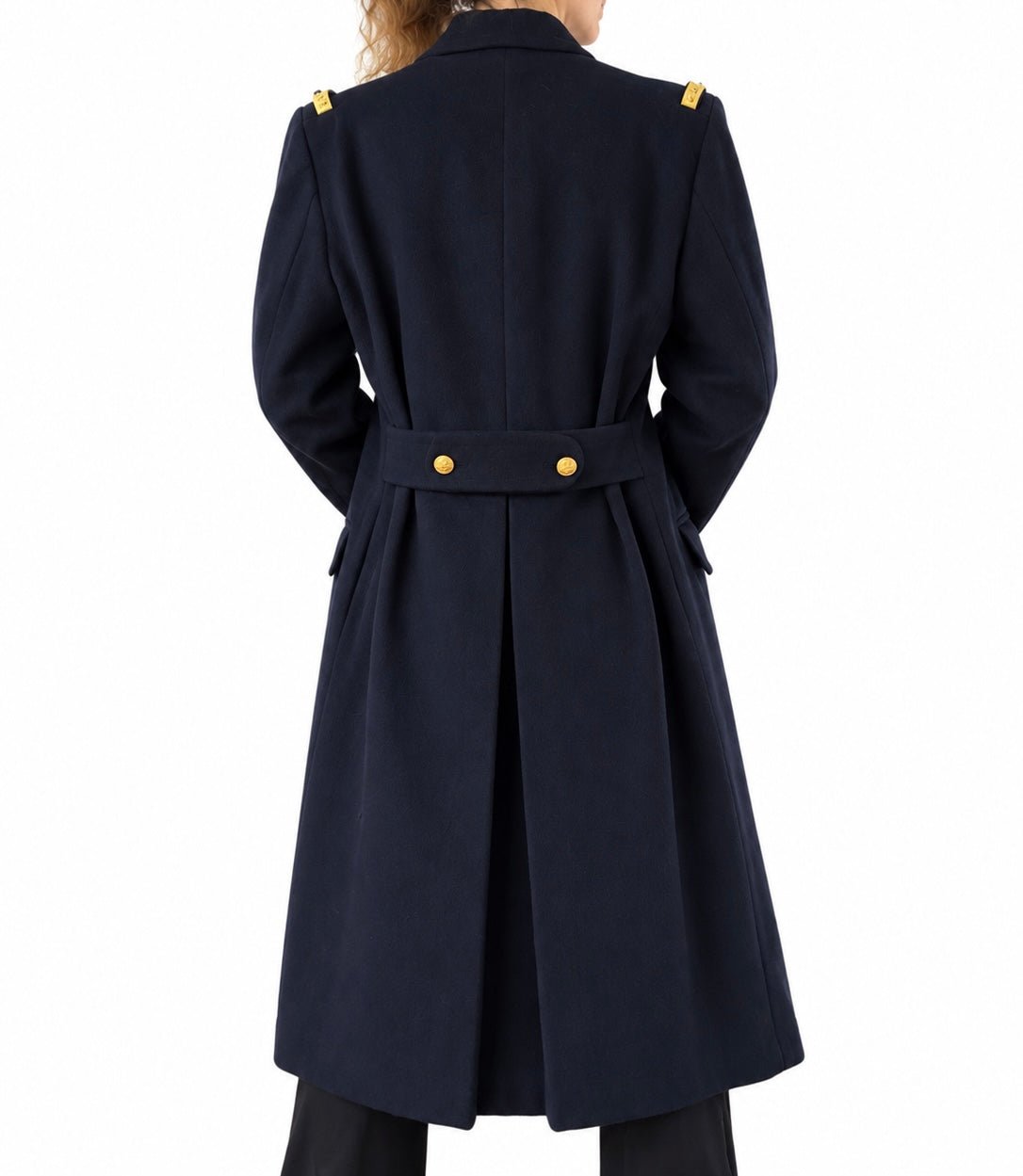 Manteau long vintage de marin bleu marine