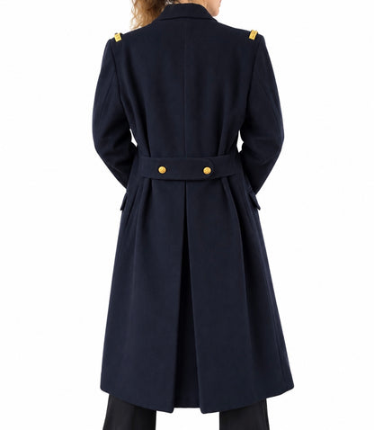 Manteau long vintage de marin bleu marine