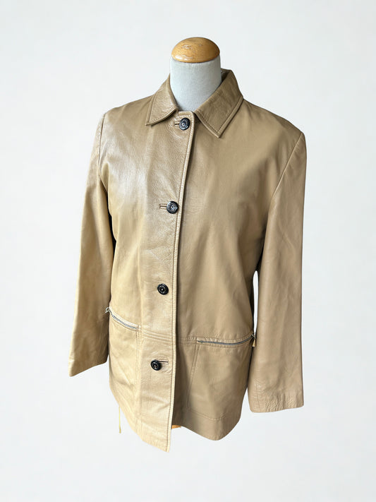 Veste cuir beige vintage 80’s