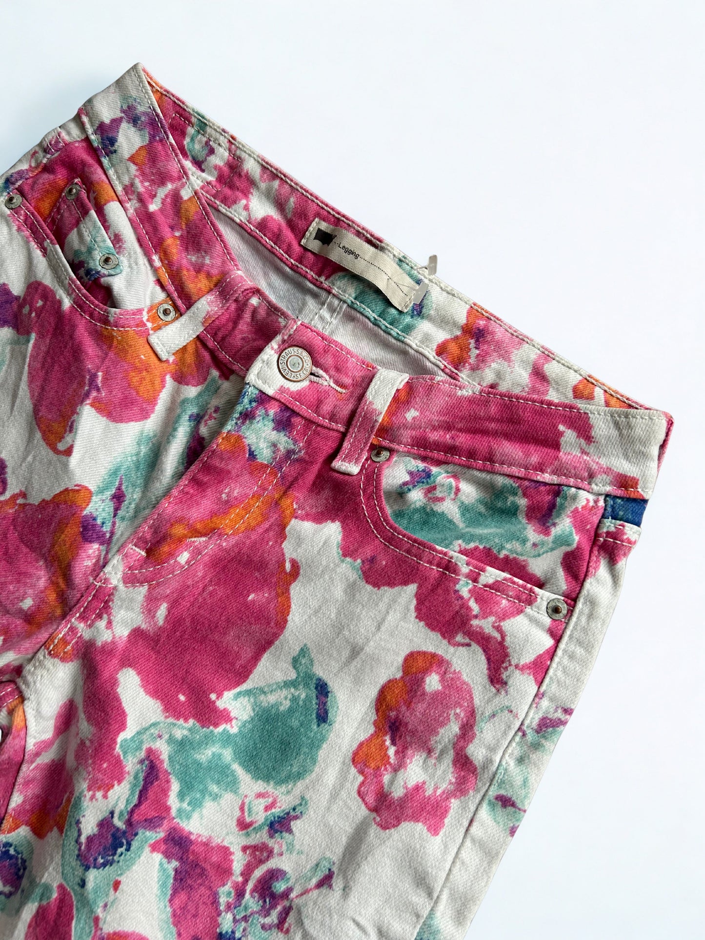 Jean Levis legging imprimé floral la friperie vintage 25