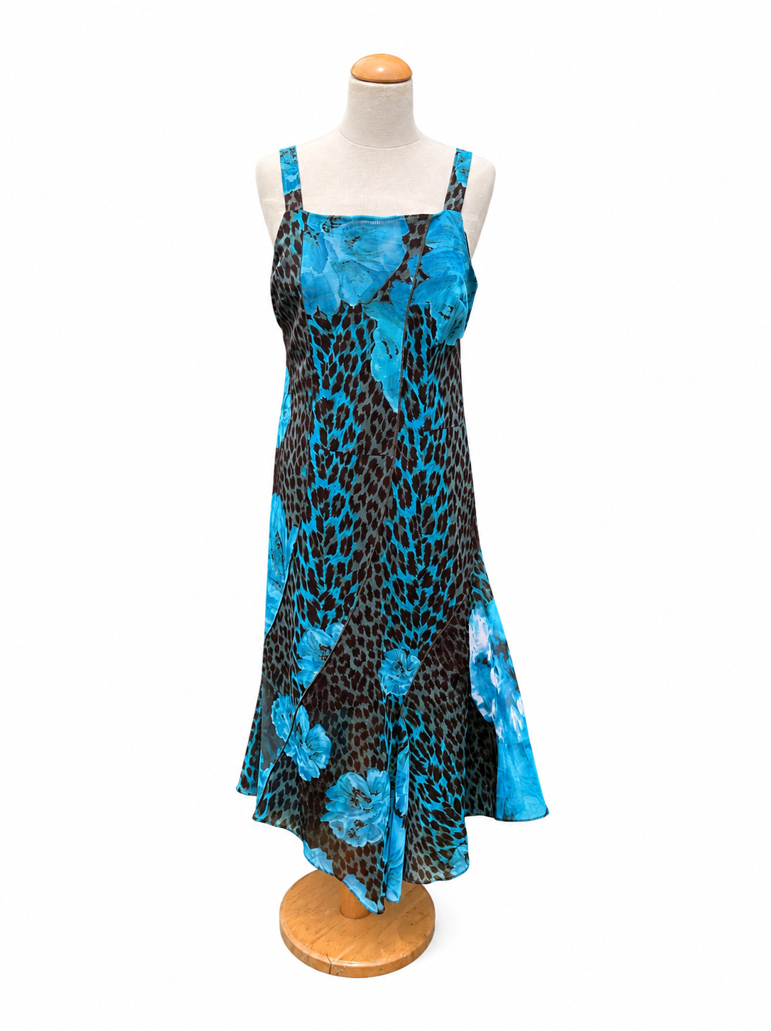 Robe longue Garella turquoise imprimé y2k