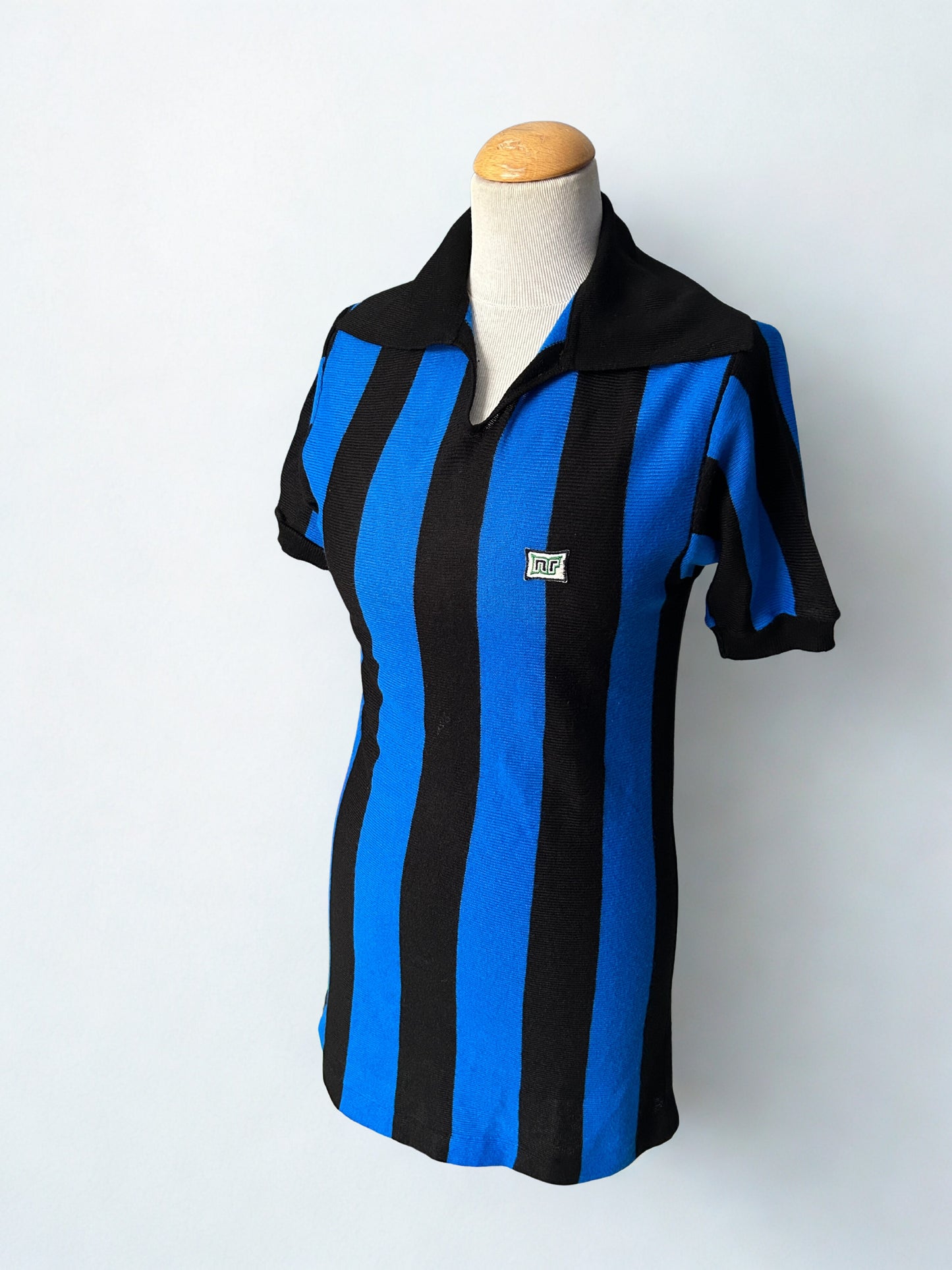 Haut vintage Ennerre NR – rayures bleu & noir – Made in Italy – années 70/80