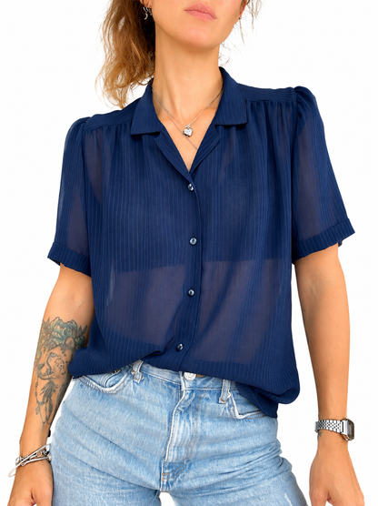 Chemisier vintage bleu marine