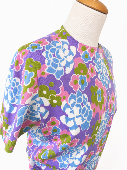 Top vintage imprimé floral psychédélique 70’s