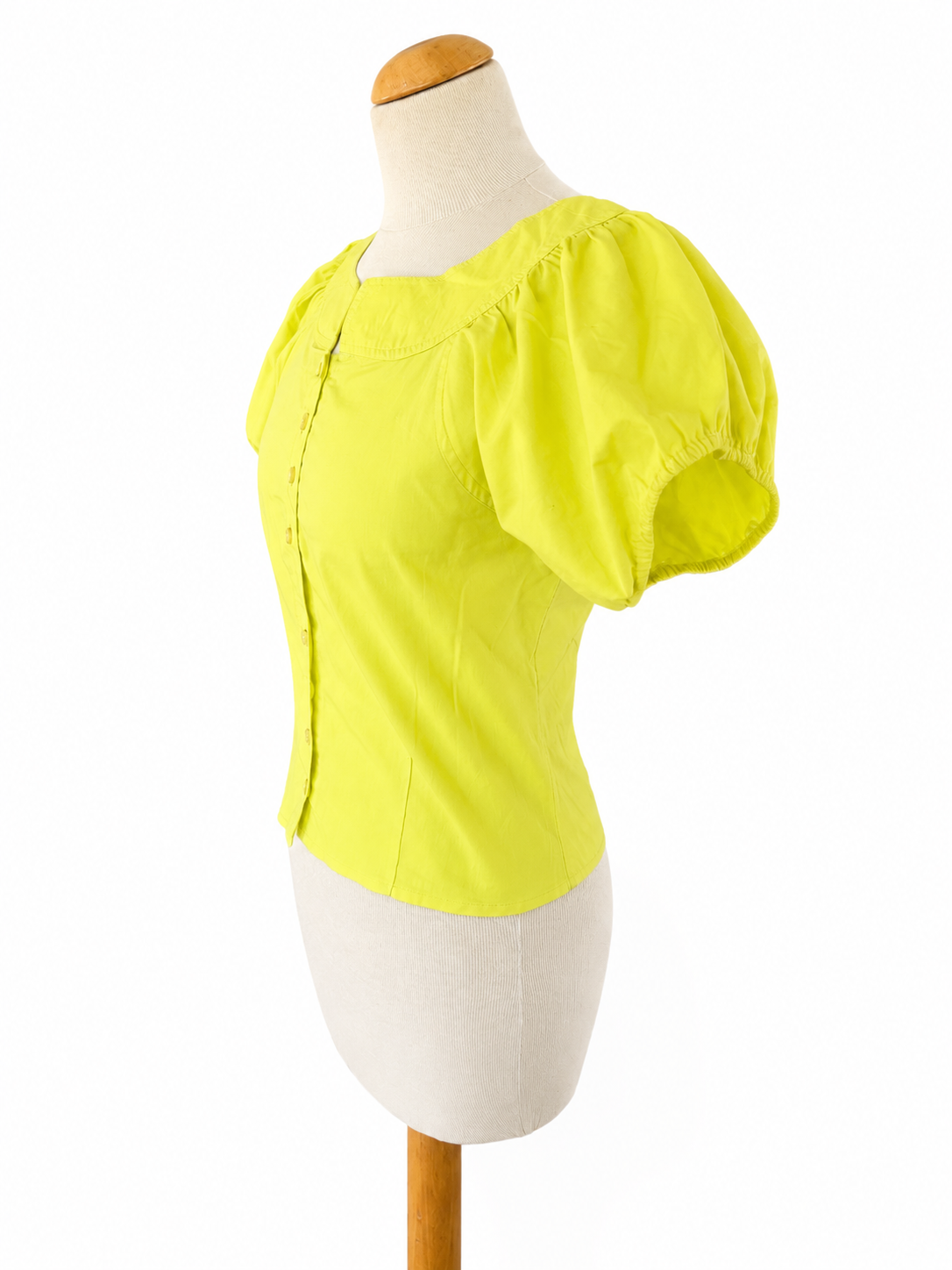 Blouse vintage jaune manches bouffantes