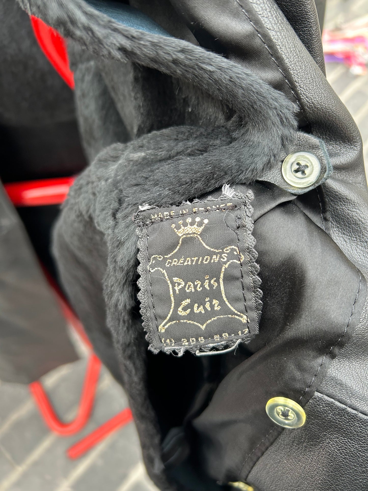 Manteau long en cuir vintage doublure amovible la friperie vintage 25