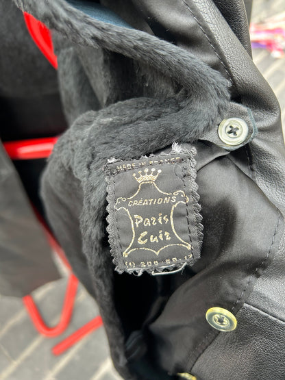 Manteau long en cuir vintage doublure amovible la friperie vintage 25