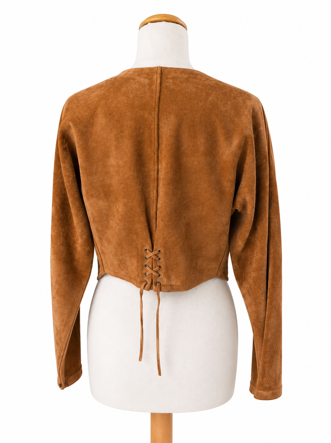 Veste courte en daim camel vintage