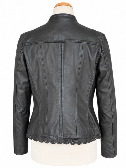 Veste vintage en cuir noir