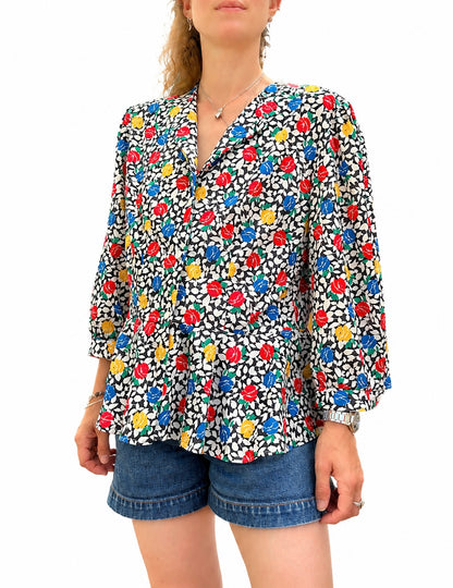 Chemisier vintage imprimé floral