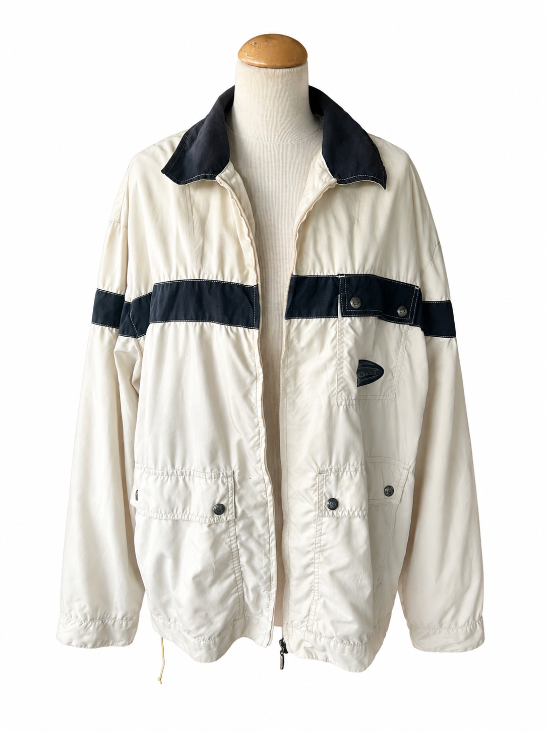 Veste Oxbow vintage bleu et blanche