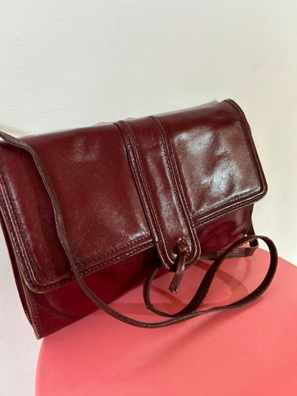 Sac pochette vintage cuir rouge foncé la friperie vintage 25