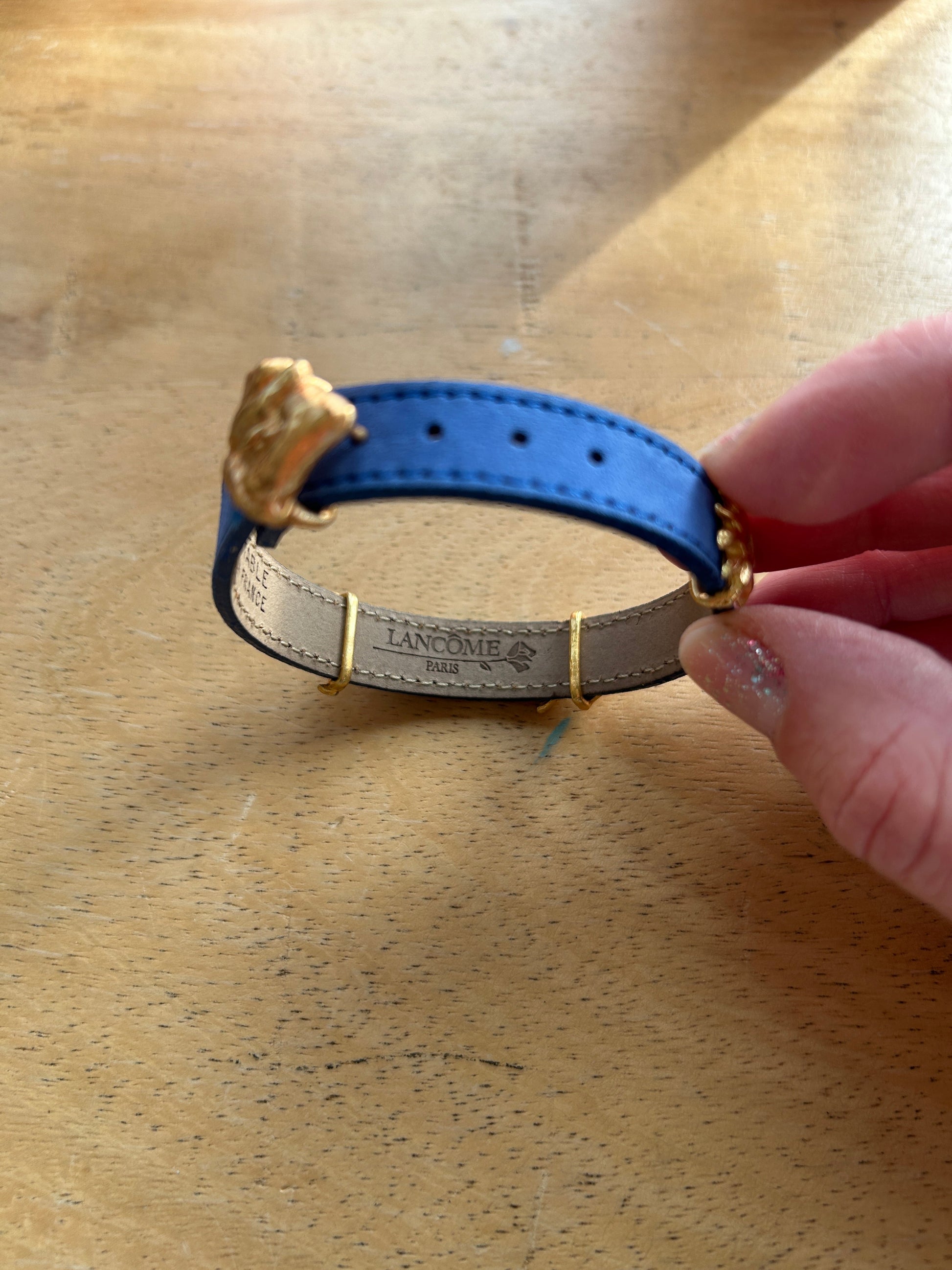 Bracelet vintage Lancôme Paris cuir la friperie vintage 25