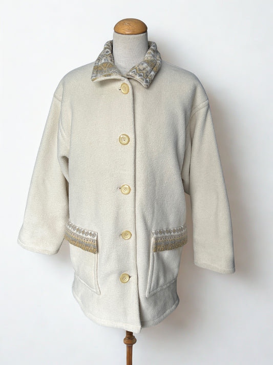 Veste polaire vintage écrue satin