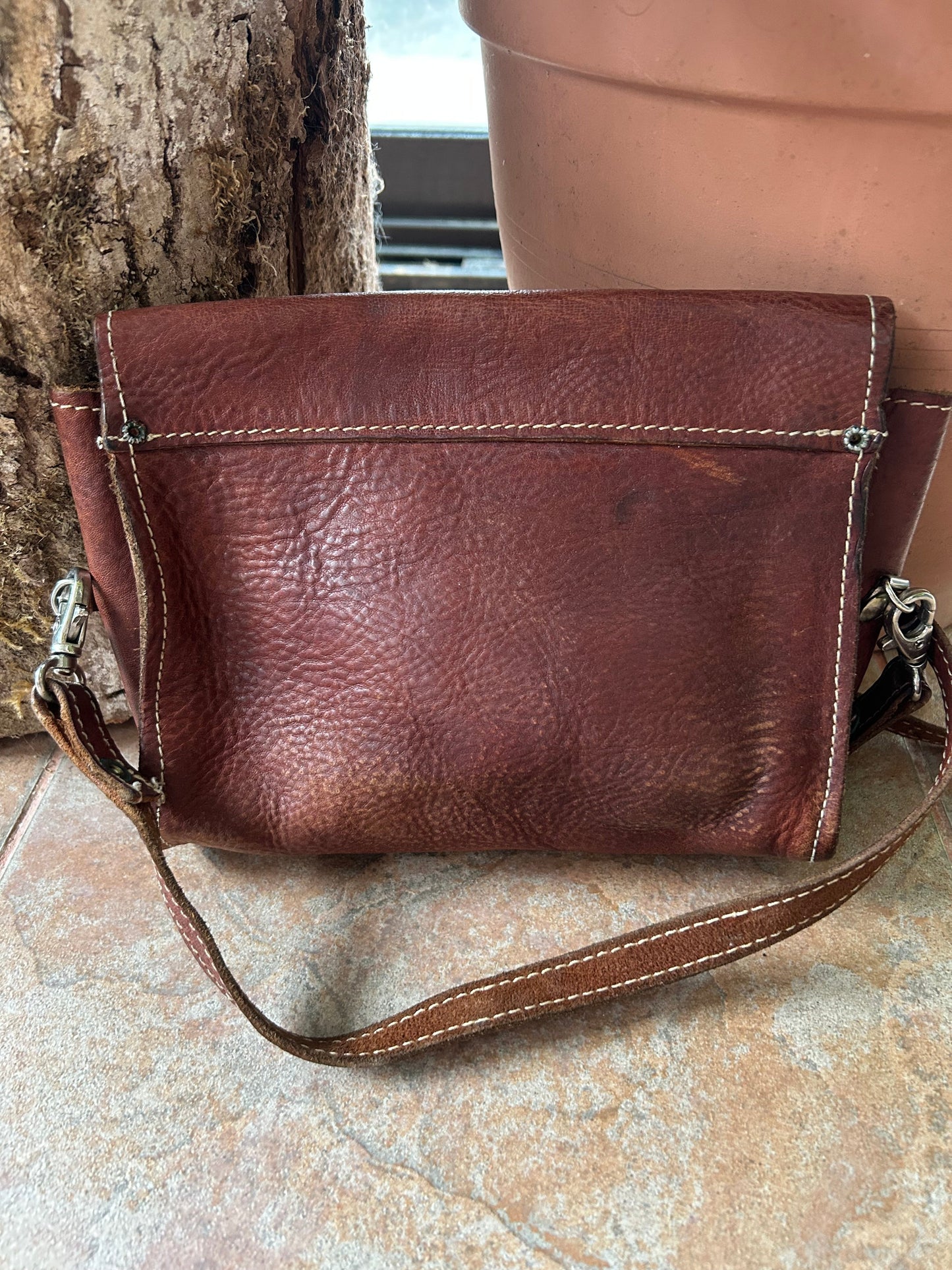 Sac en cuir marron western la friperie vintage 25