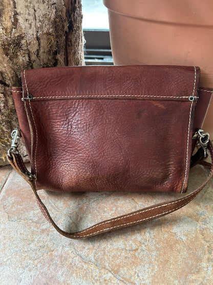 Sac en cuir marron western la friperie vintage 25
