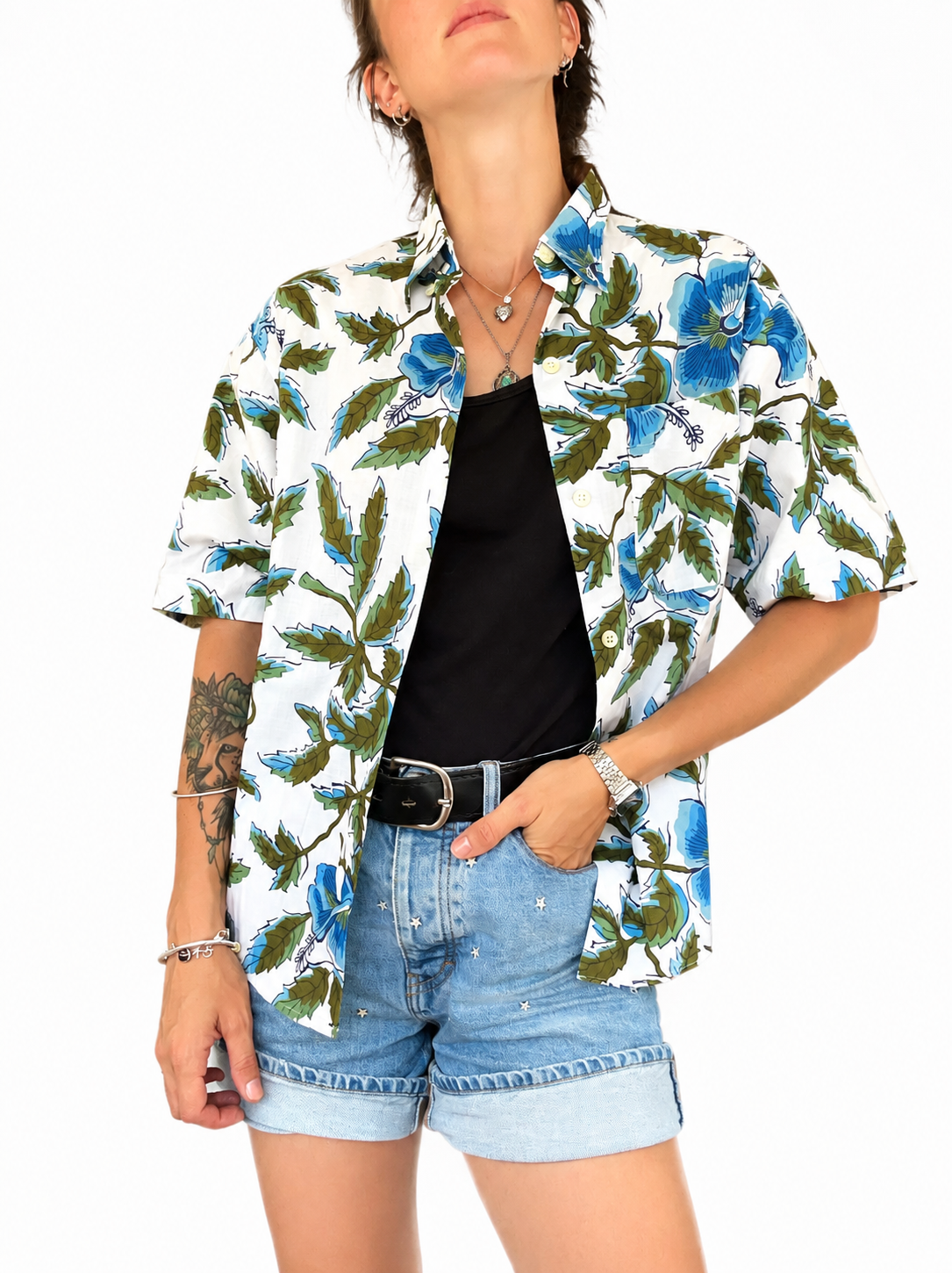 Chemise vintage Manoukian imprimé floral coupe homme