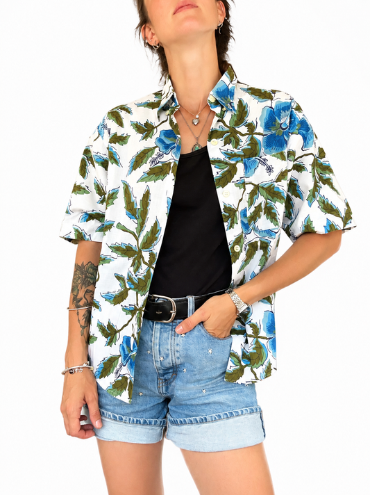 Chemise vintage Manoukian imprimé floral coupe homme