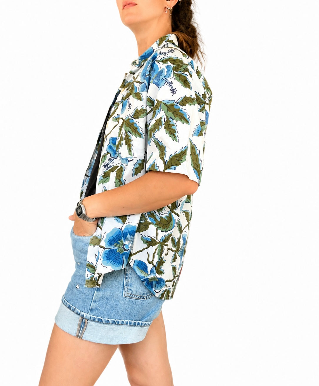 Chemise vintage Manoukian imprimé floral coupe homme
