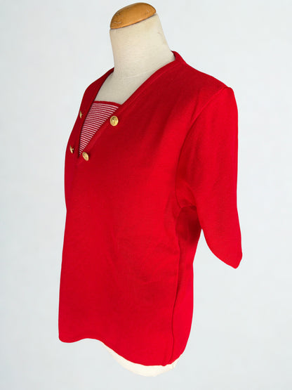 Pull marin vintage rouge laine - friperie vintage la friperie vintage 25