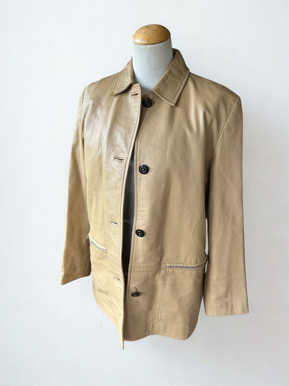 Veste cuir beige vintage 80’s