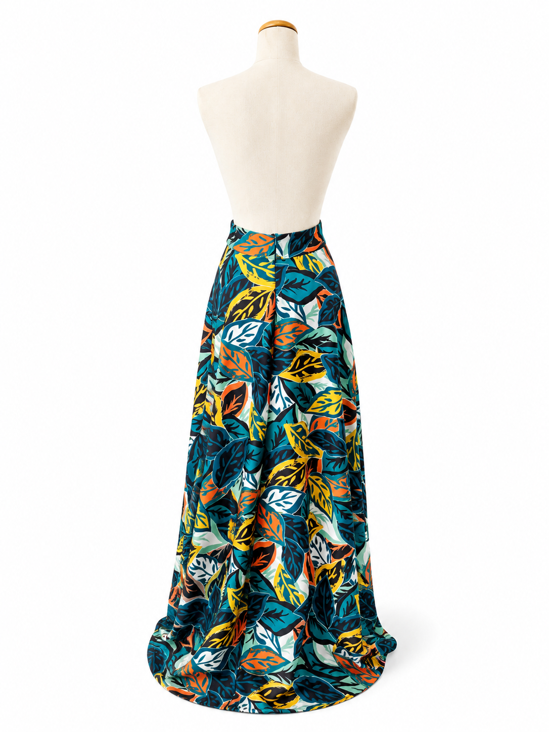 Jupe asymétrique tropical satiné