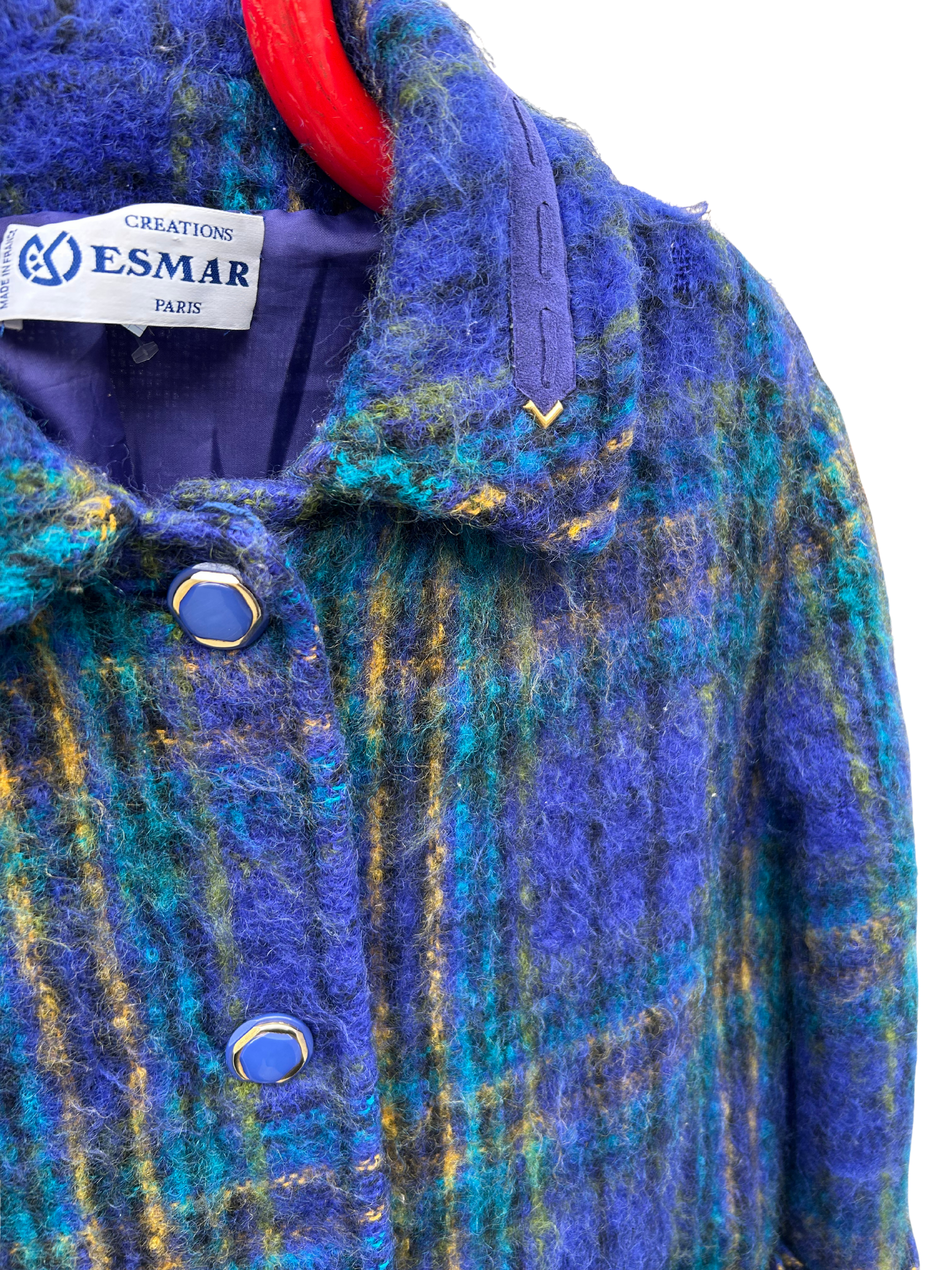 Manteau vintage mohair vintage bleu - friperie vintage la friperie vintage 25