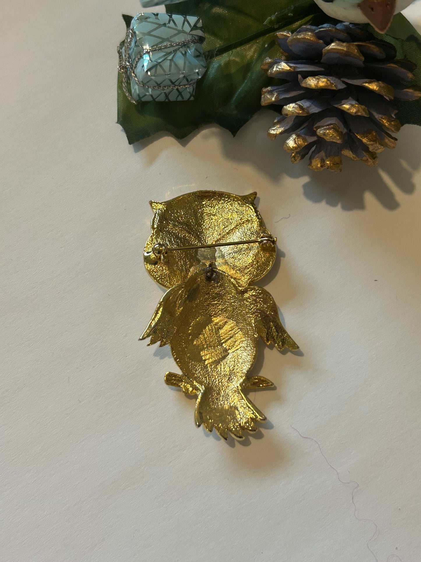 Broche vintage hibou articulé la friperie vintage 25