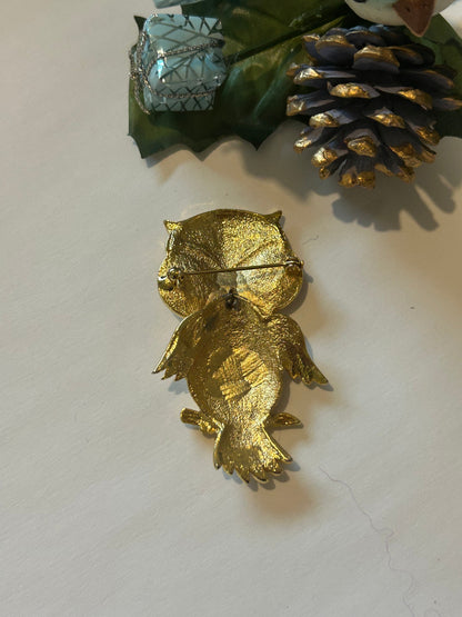 Broche vintage hibou articulé la friperie vintage 25