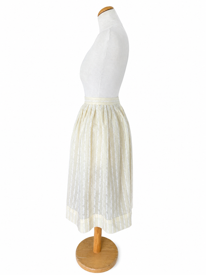 Jupe midi vintage brodé écru