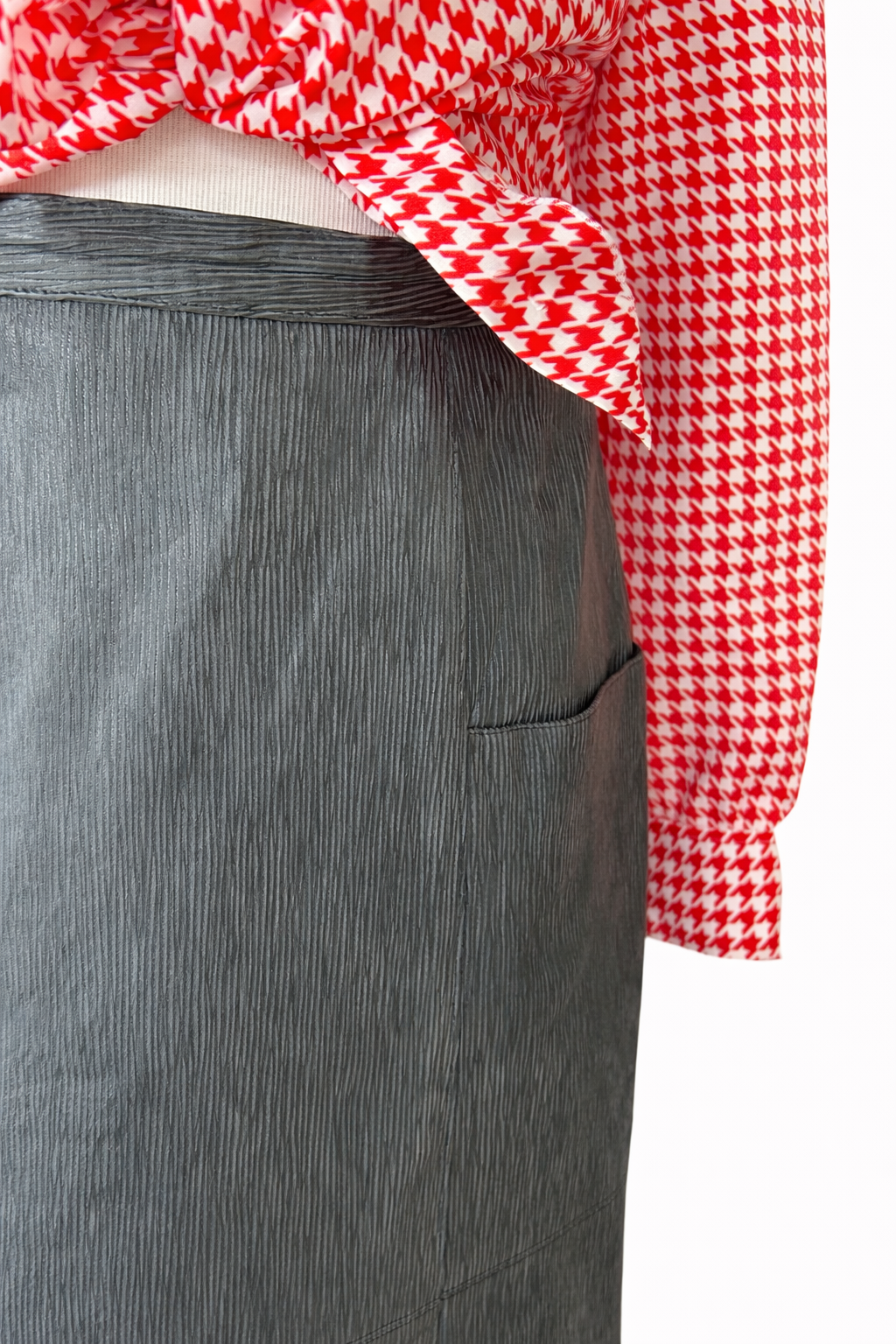 Jupe vintage en cuir noir La Squadra – Made in Italy