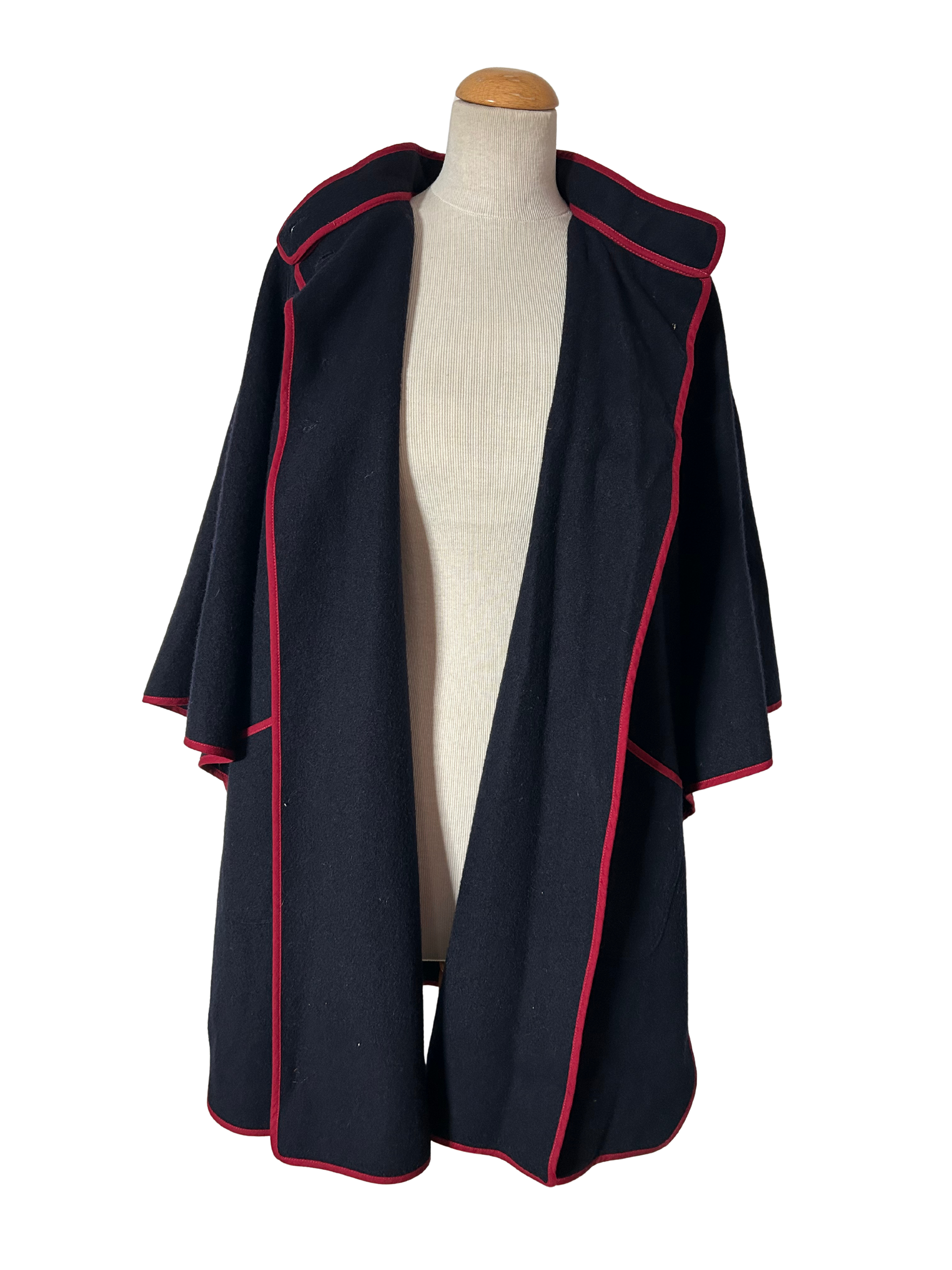 Cape vintage bleu marine laine france 80 la friperie vintage 25