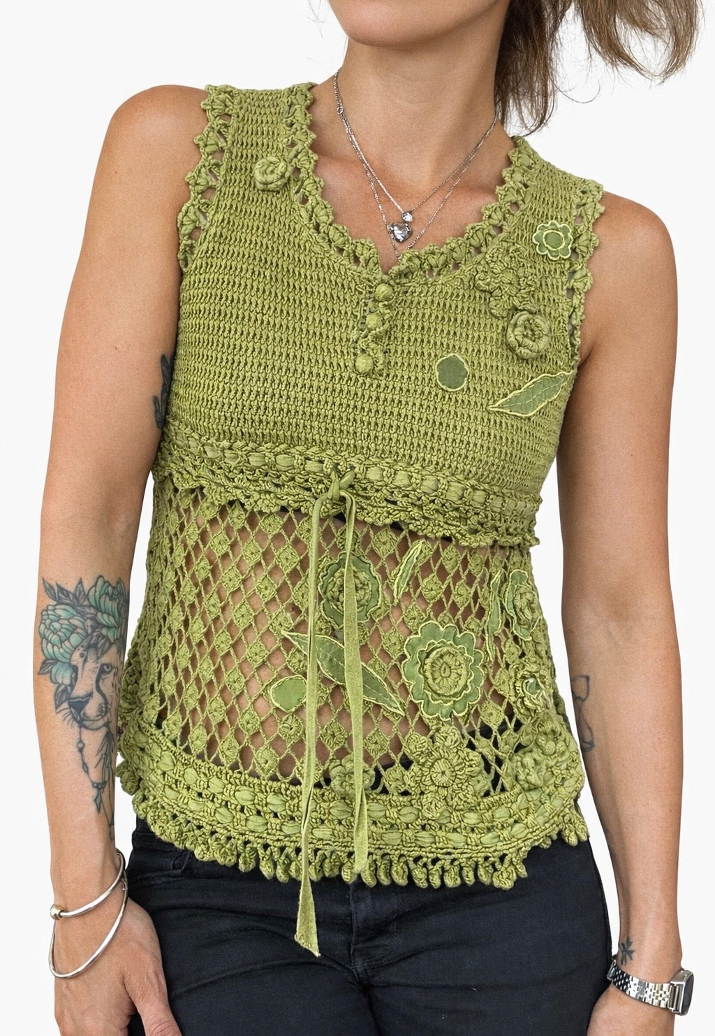 Haut crochet kaki Kenzo coton