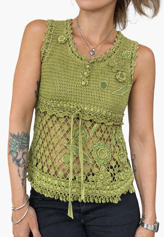 Haut crochet kaki Kenzo coton