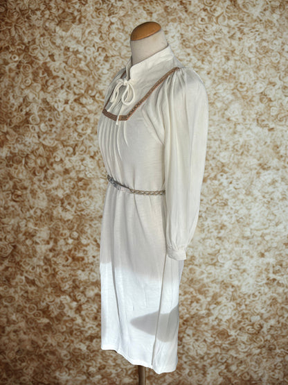 Robe blanche vintage bohème années 70 la friperie vintage 25