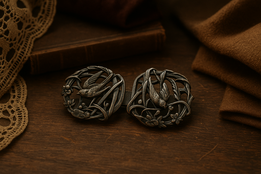 Boucles de ceinture ancienne art nouveau la friperie vintage 25