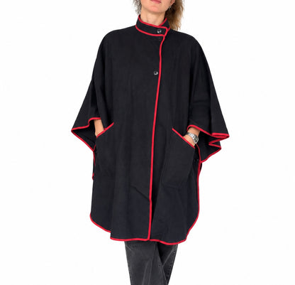 Cape vintage bleu marine en laine