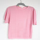 T-shirt vintage mailles fines rose pastel