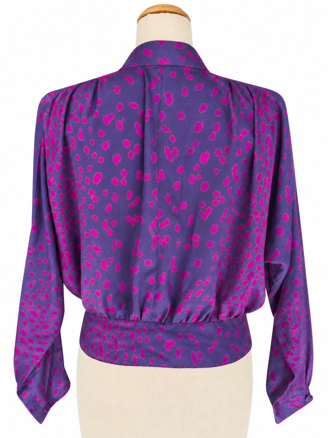 Blouse vintage trompe l’œil fushia