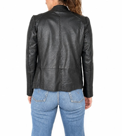 Veste en cuir ikks noire