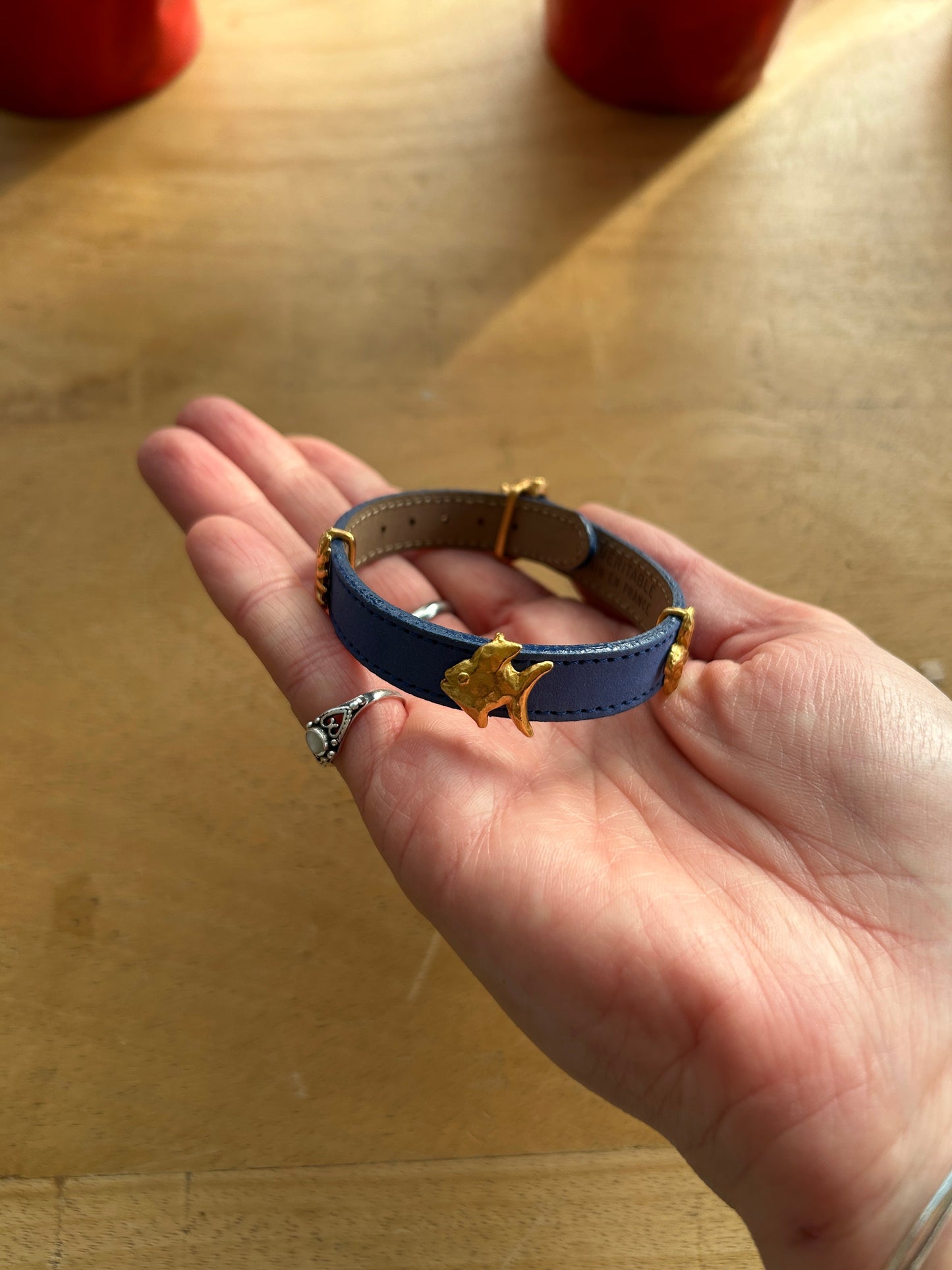 Bracelet vintage Lancôme Paris cuir la friperie vintage 25