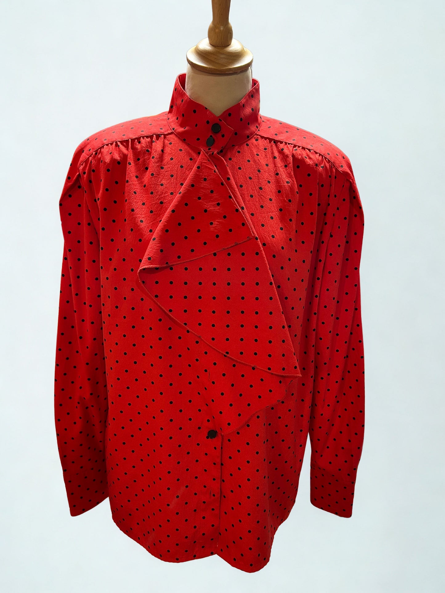 Chemisier vintage rouge à pois Féraud la friperie vintage 25