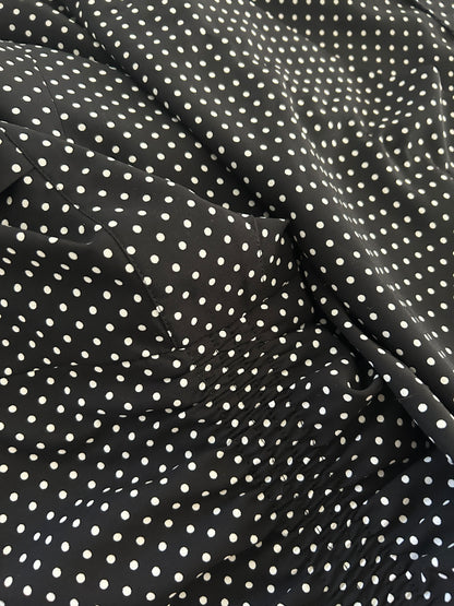 Robe vintage à pois noir et blanc