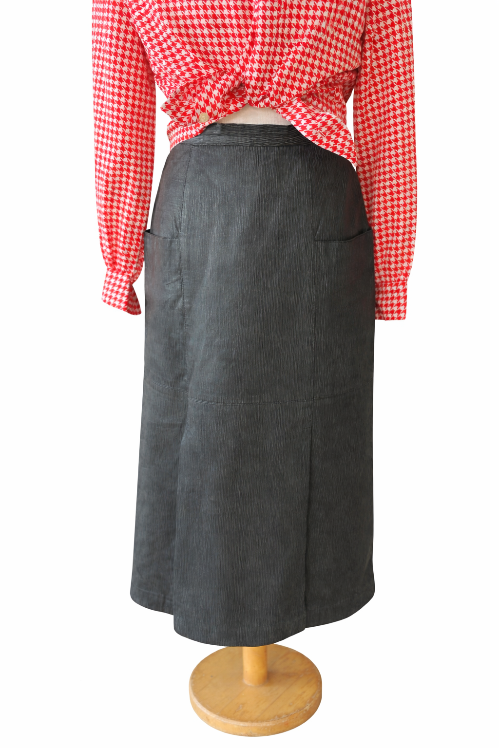 Jupe vintage en cuir noir La Squadra – Made in Italy