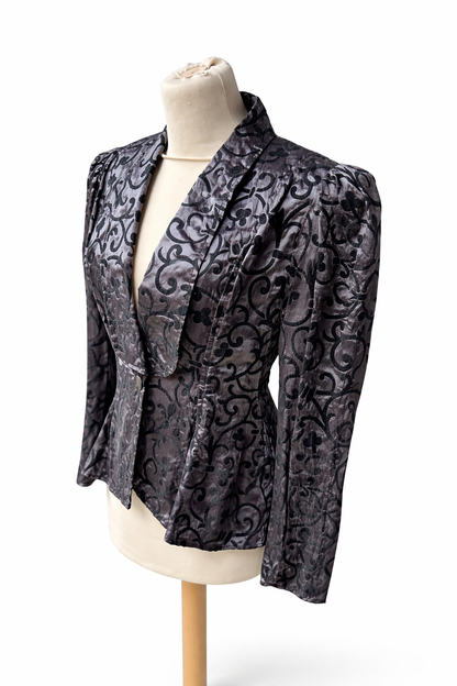 Blazer vintage gris baroque péplum