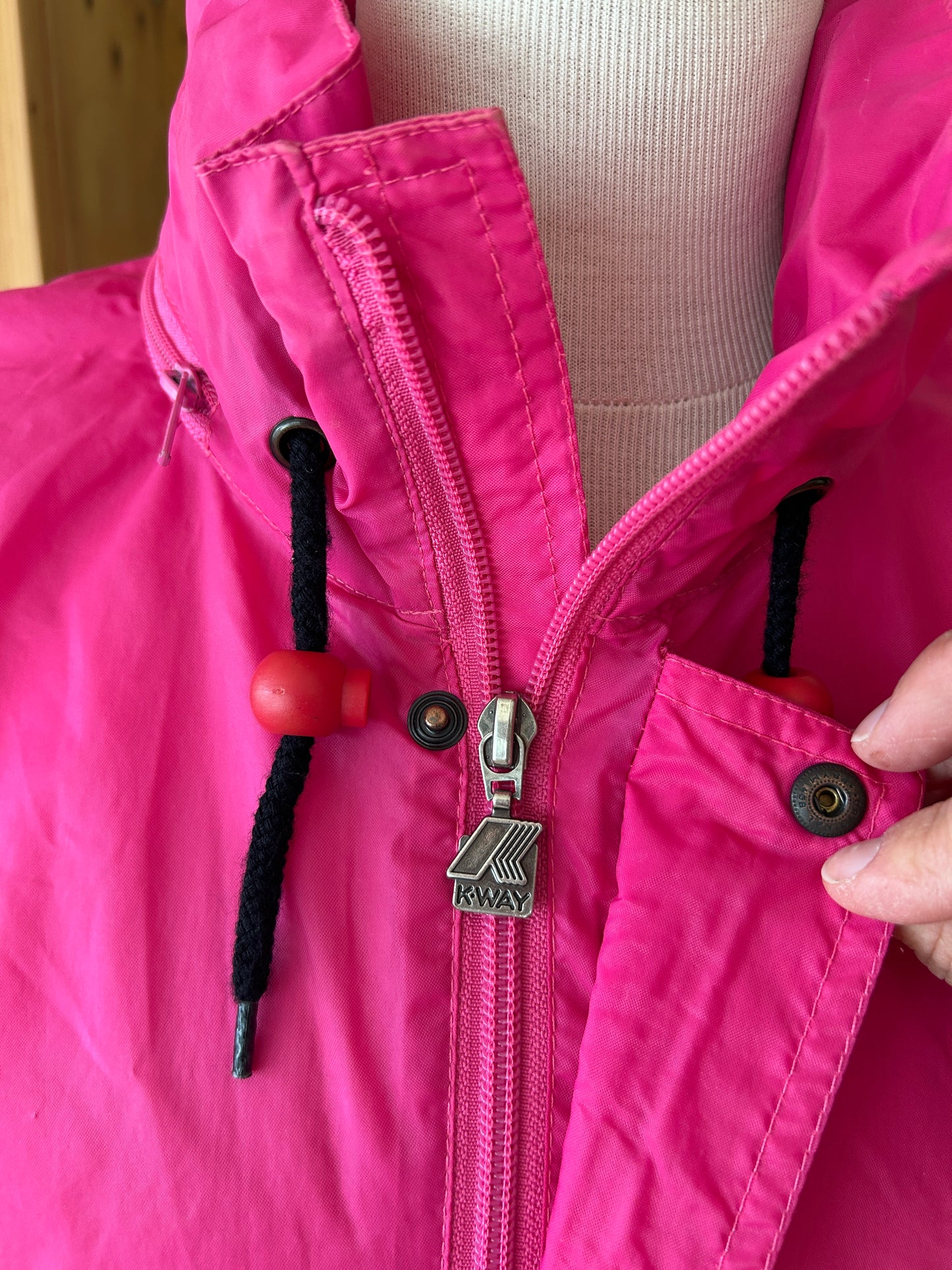 Kway rose vintage 90 oversize
