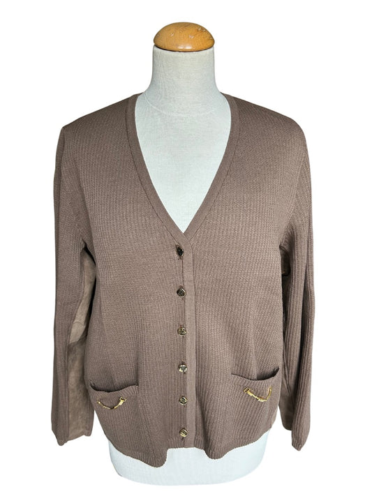 Cardigan vintage marron et or la friperie vintage 25