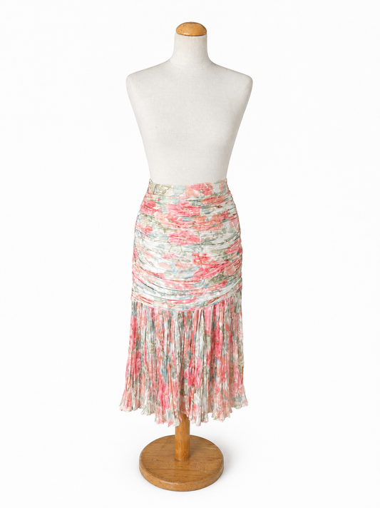 Jupe fleurie vintage drapé 80’s